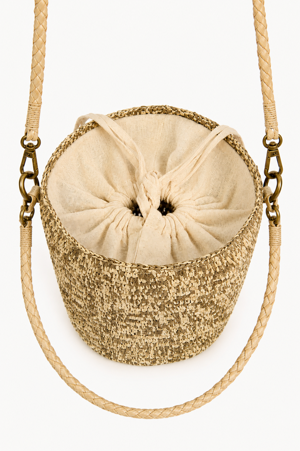 Kely Mini Raffia Bucket Bag