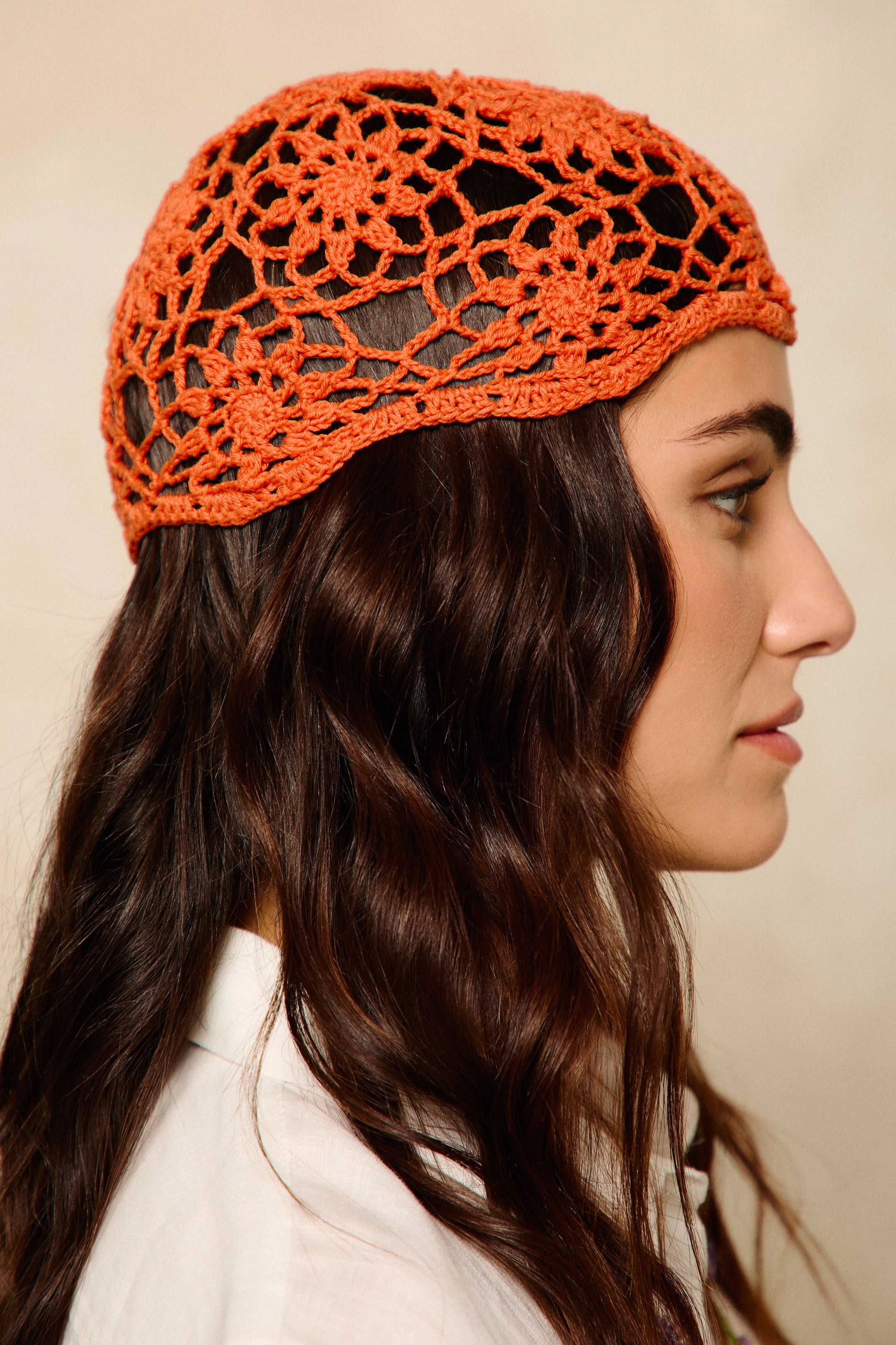 Casquete de Crochet Flora