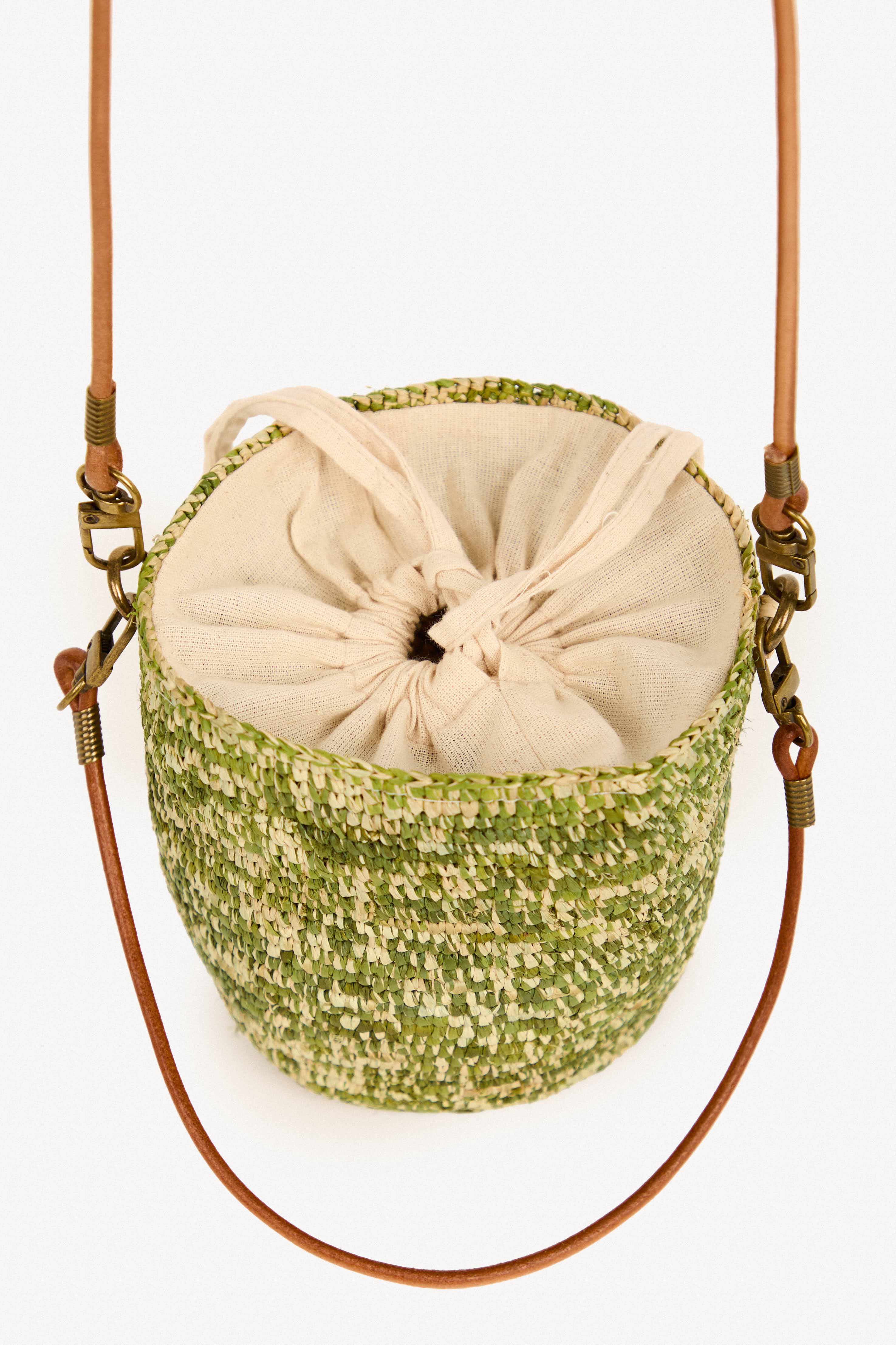 Kely Mini Raffia Bucket Bag