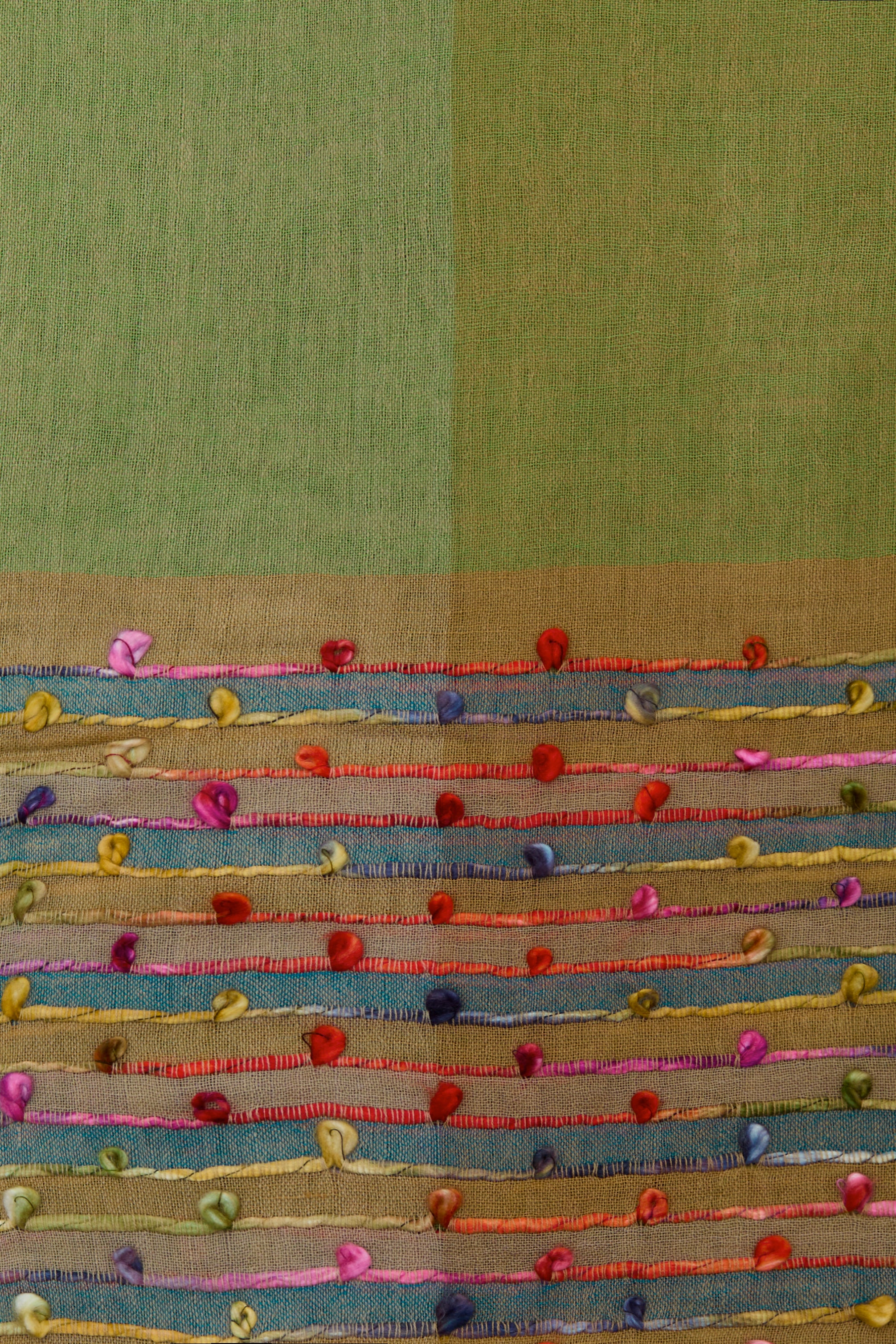 Green handcrafted scarf