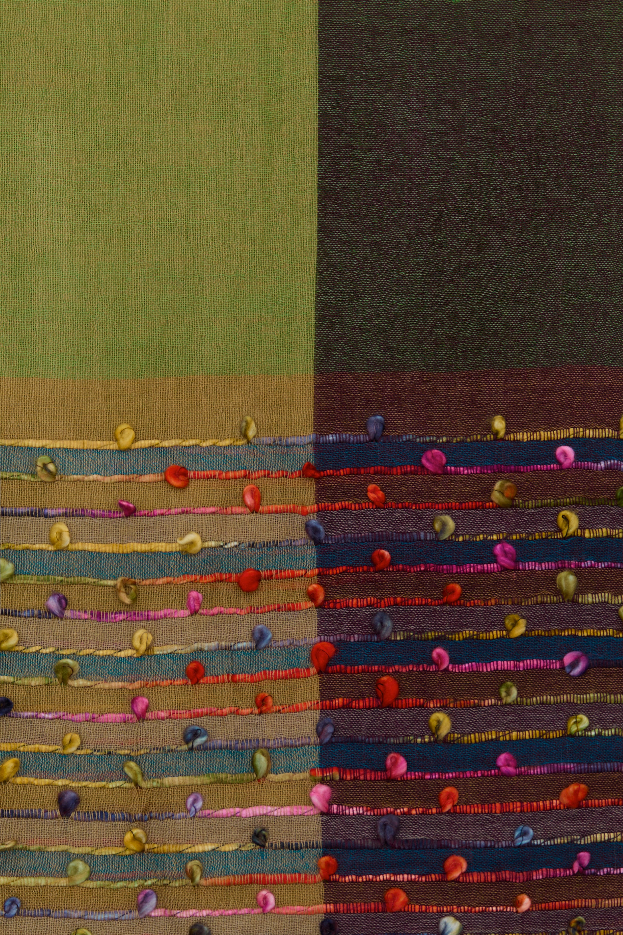 Green handcrafted scarf