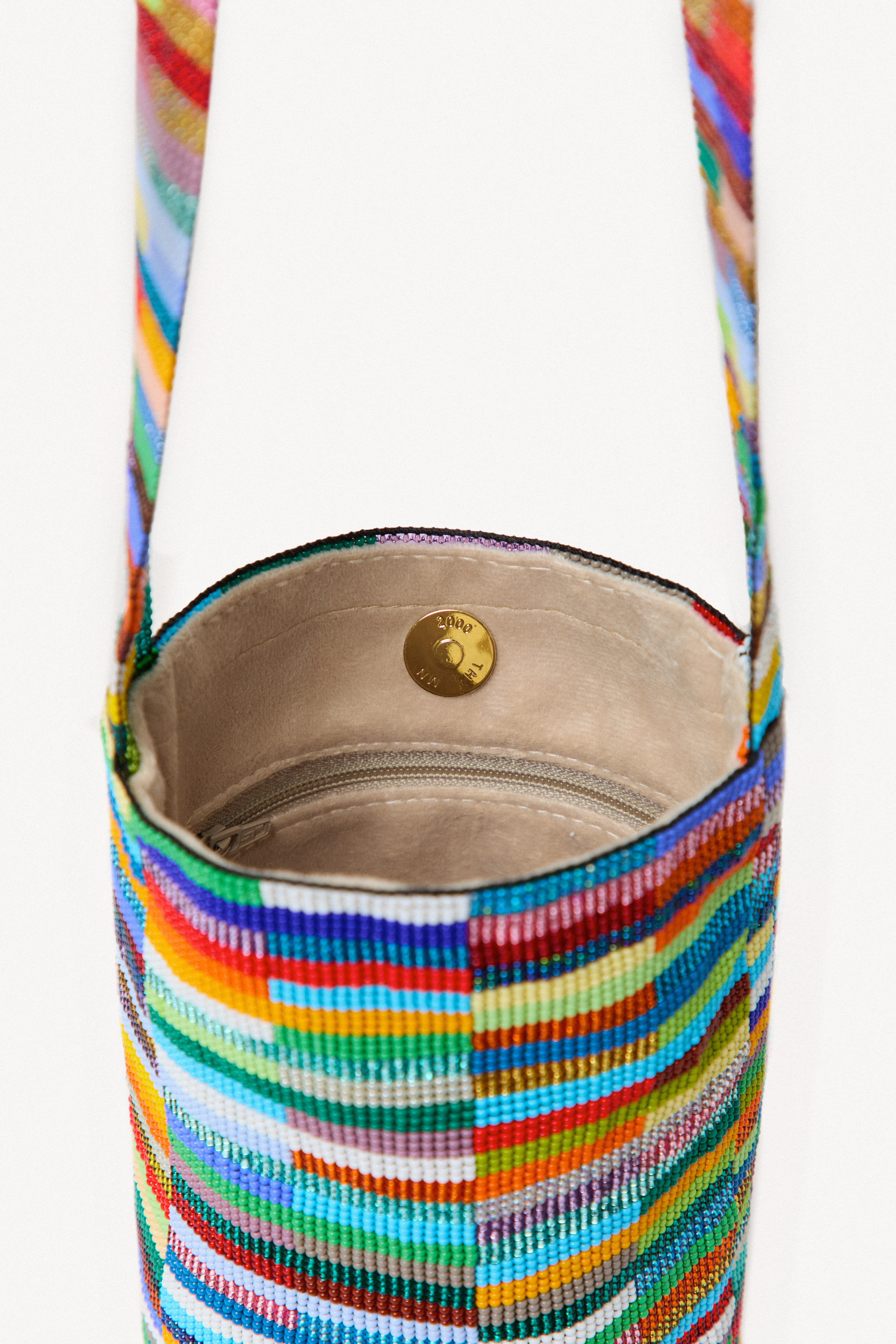Multicolor bag on a neutral background