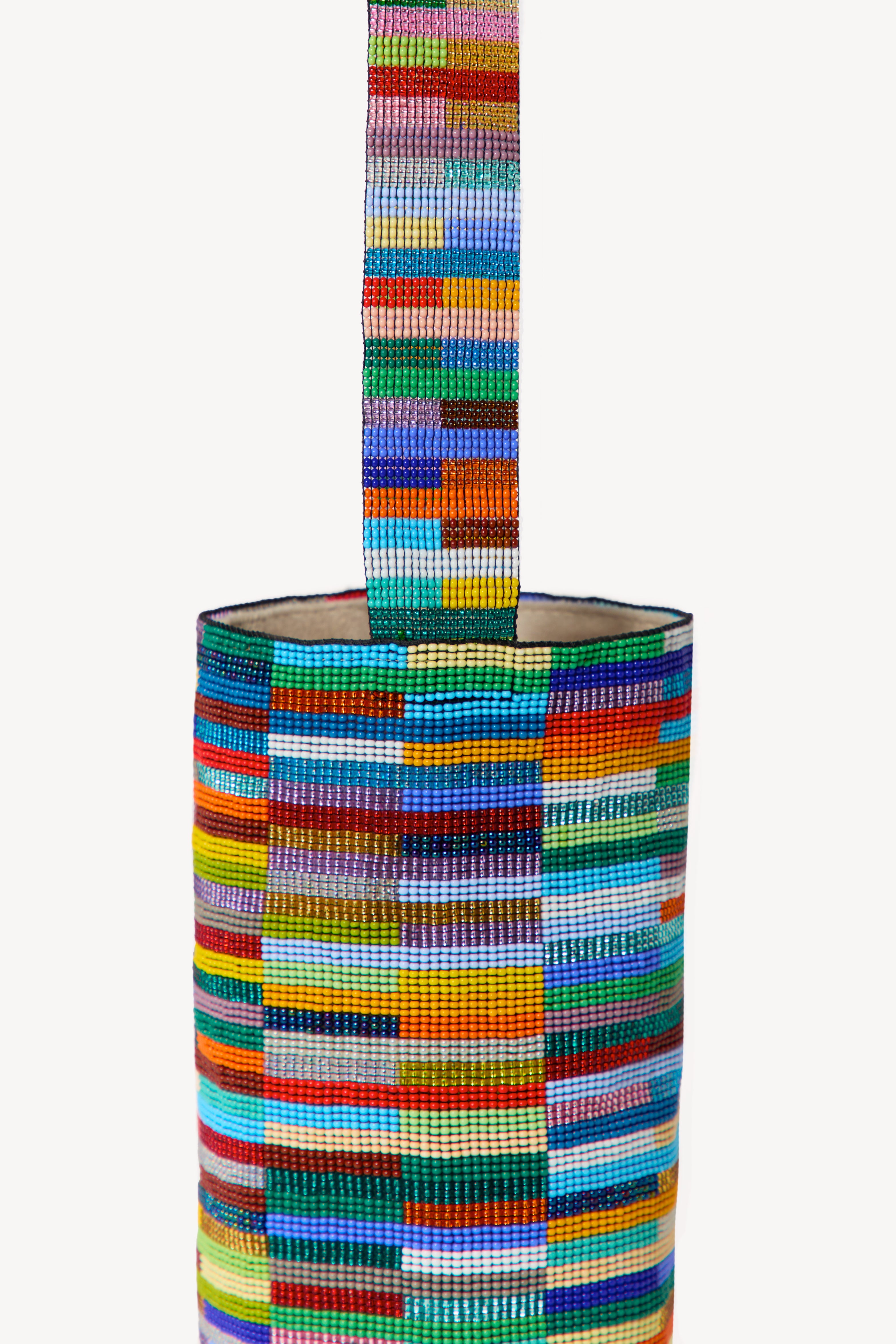 Multicolor bag on a neutral background