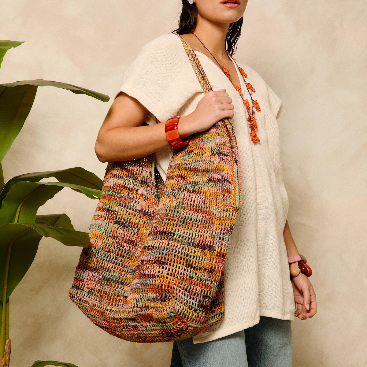 Lina Maxi Raffia Shoulder Tote Bag | Foránea