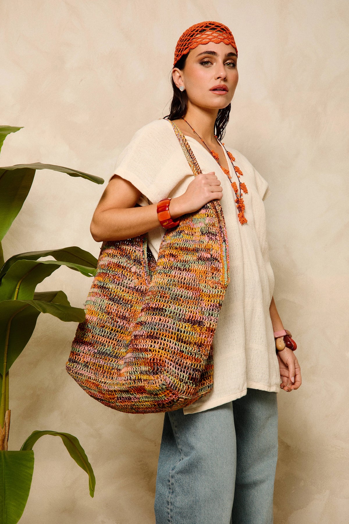 Lina Maxi Raffia Shoulder Tote Bag | Foránea