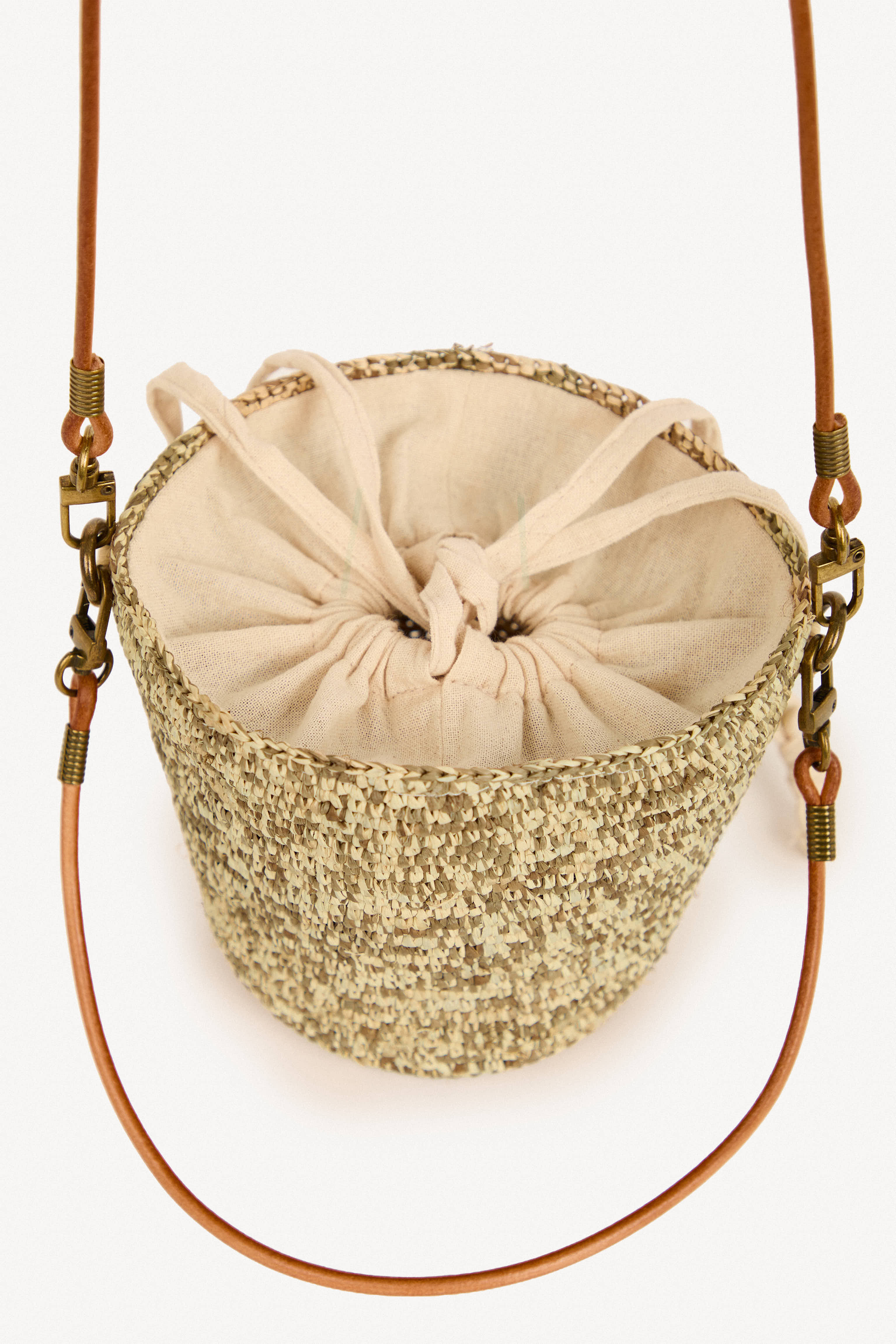 Kely Mini Raffia Bucket Bag