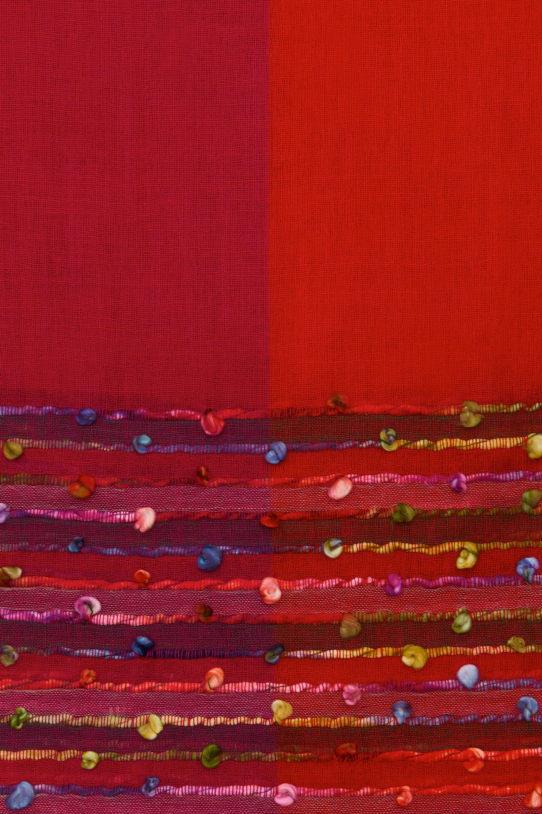 Red handcrafted scarf