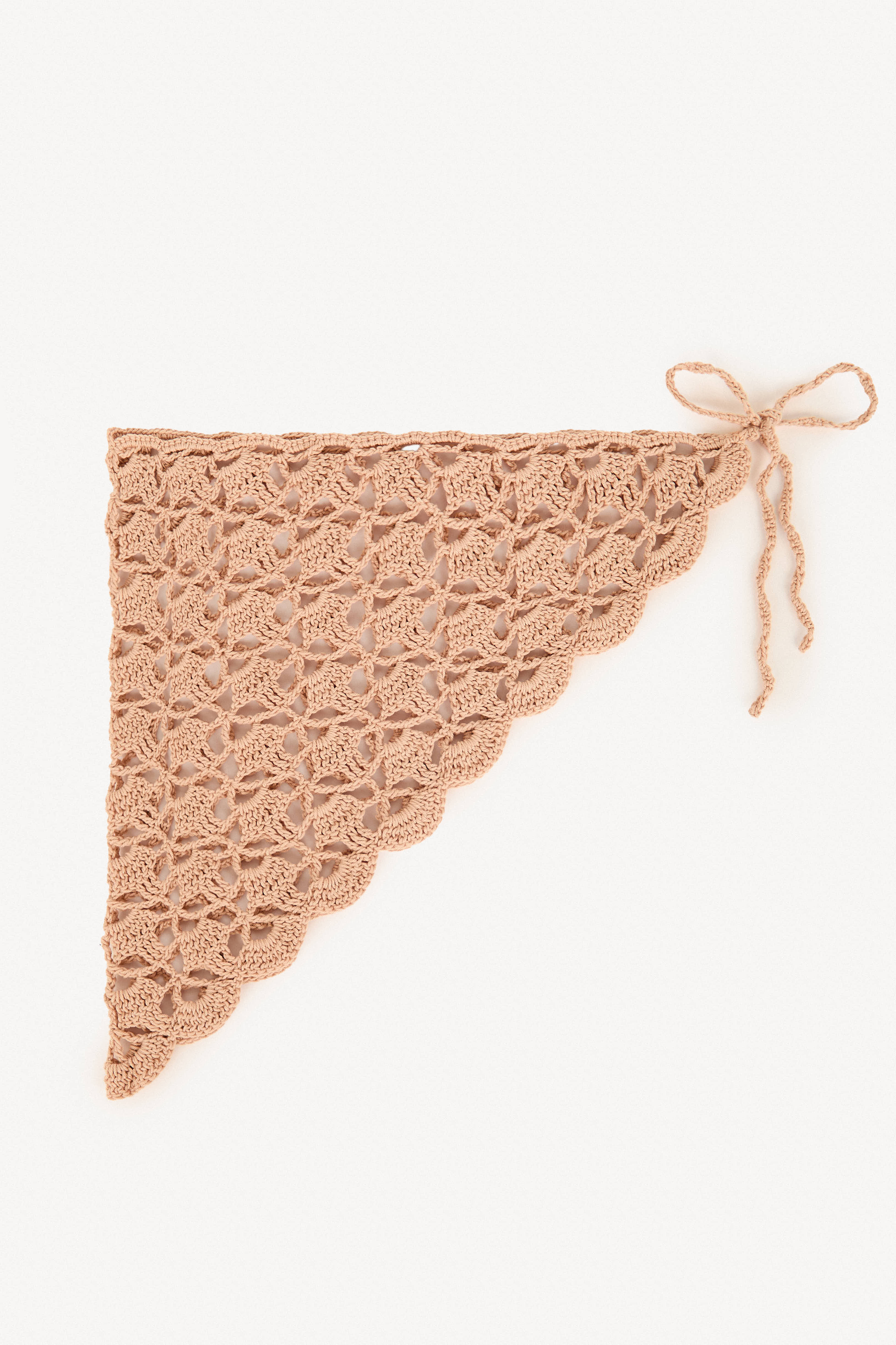 Natural cotton crochet pareo with openwork design, handmade hip wrap from Ecuador.